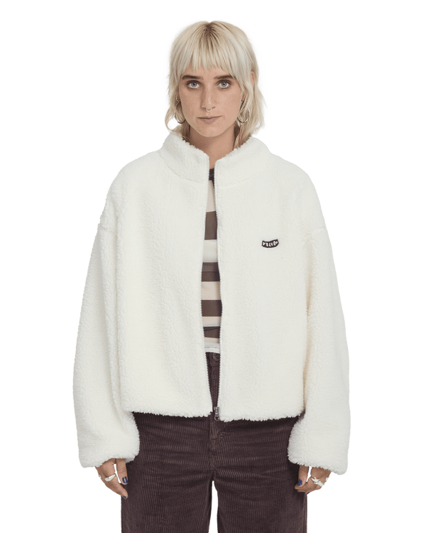 Volcom Womens Wylding Out Sherpa - Off White — veste