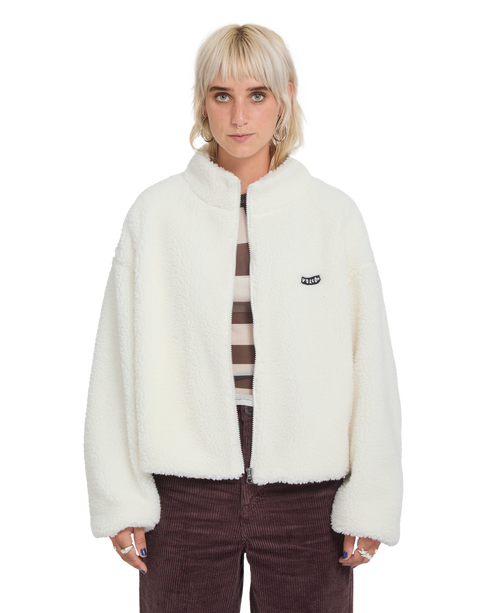 Volcom Womens Wylding Out Sherpa - Off White - B4832601-OFF
