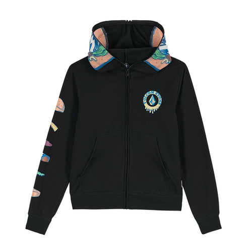 Volcom Youth Burgstone Full Zip Sweat A Capuche - Black - Blk - Streetart.fr