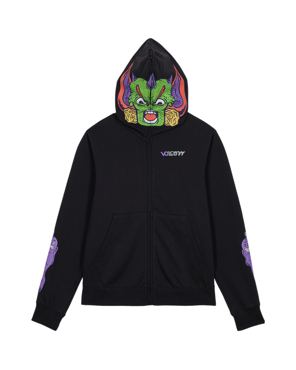 Volcom Youth Fa Ben Sanair Full Zip Zip - Black — sweat à capuche