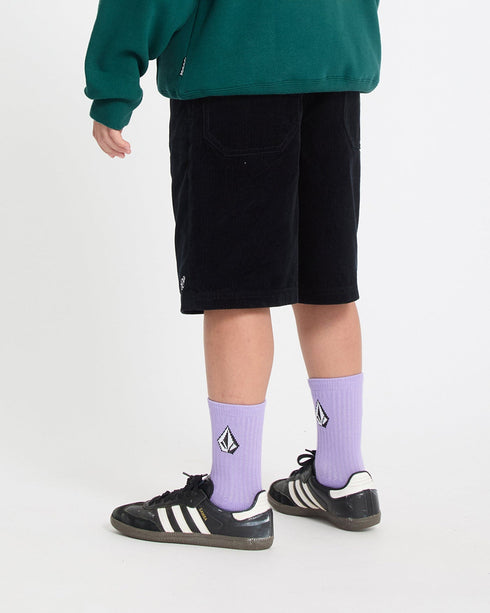 Volcom Youth Outer Spaced Ew Cord Short - Black - Streetart.fr