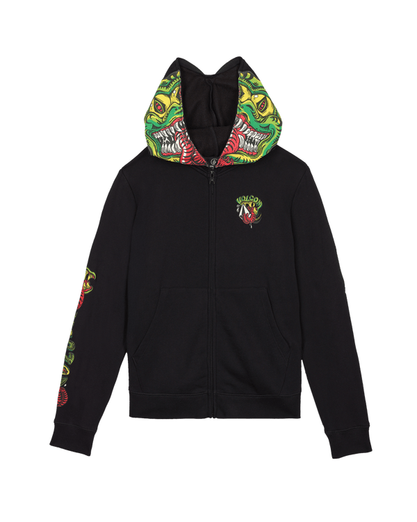 Volcom Youth Snaky Full Zip Sweat - Black — sweat à capuche
