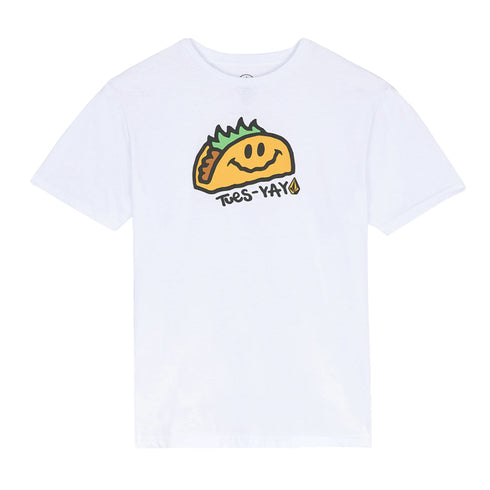 Volcom Youth Voltaco Sst T-Shirt - White - Wht - Streetart.fr