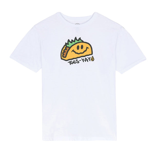 Volcom Youth Voltaco Sst T-Shirt - White - Wht - Streetart.fr