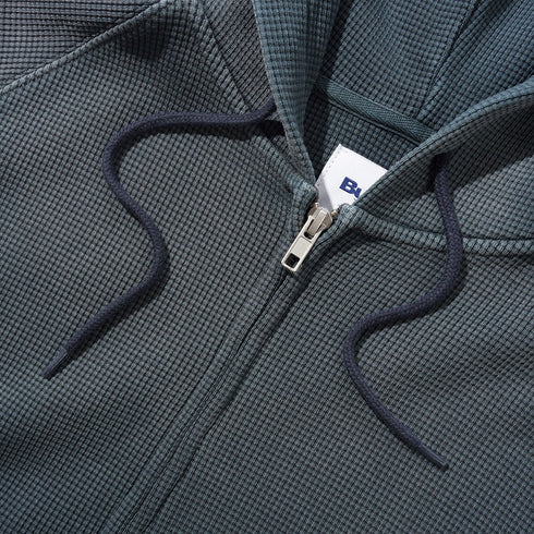 Butter Faded Waffle Zip-Thru Hood - Washed Sage