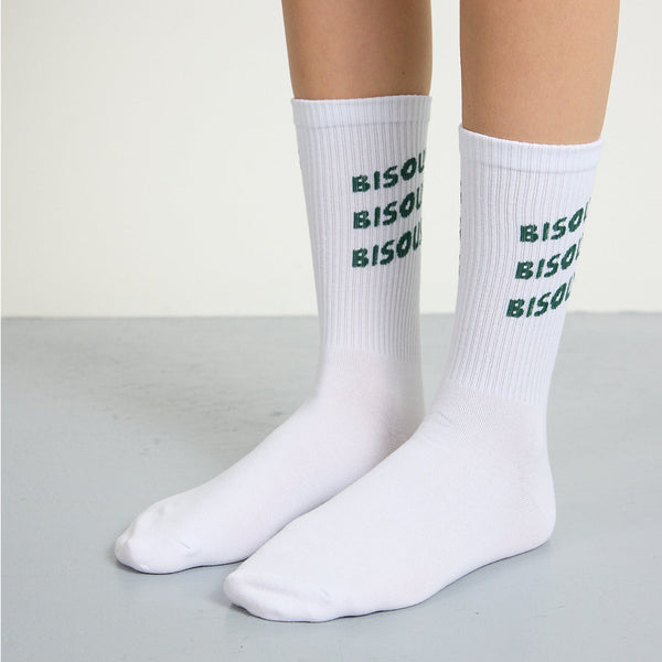 Bisous Sonics Socks - White / Forest