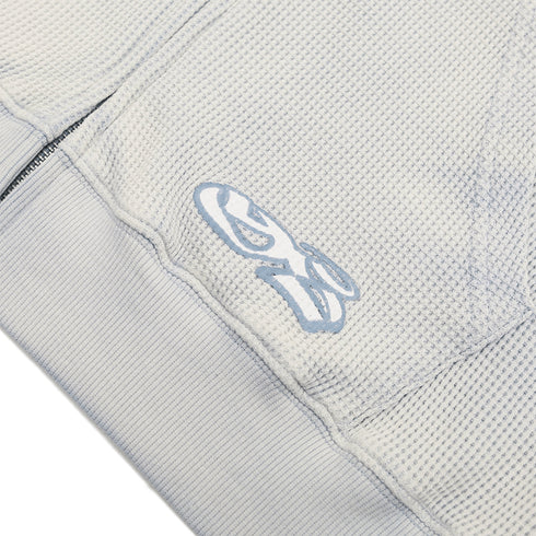 Yardsale Bleached Waffle Zip Hood Sweat A Capuche Zip - Blue - Streetart.fr