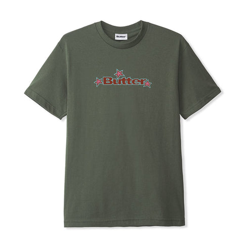 Butter Goods Star Logo T-Shirt - Army - Streetart.fr