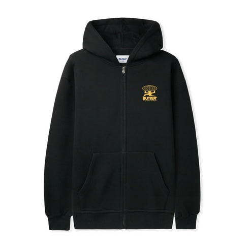 Butter Terrain Zip-Thru Hood Sweat Hood Zip - Black - Streetart.fr