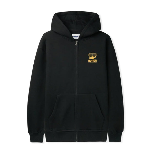 Butter Terrain Zip-Thru Hood Sweat Hood Zip - Black - Streetart.fr