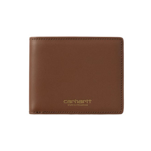 Carhartt Vegas Billfold Wallet Leather - Cognac / Gold - Streetart.fr