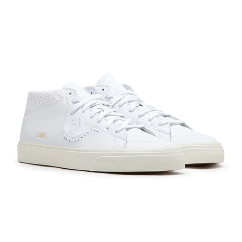 Converse Cons Louie LopezPro Mid White / White / Egret - Streetart.fr