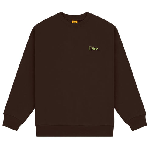 Dime Classic Small Logo Crewneck Sweatshirt - Deep Brown - Streetart.fr