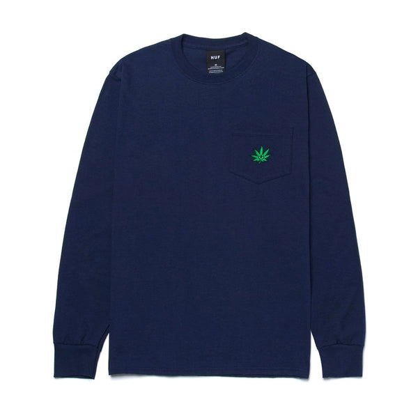 Huf Green Buddy Pocket T-Shirt Manches Longues - Navy - Streetart.fr