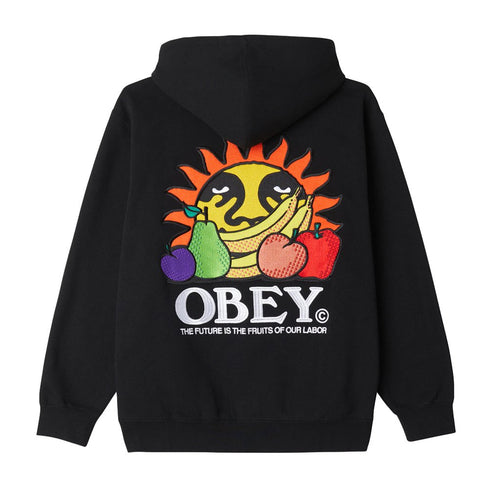 Obey Our Labor Hood Sweat A Capuche Black - Streetart.fr