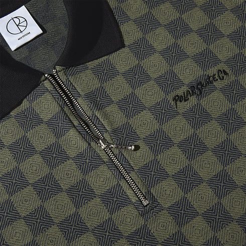 Polar Jacques Polo Shirt Polo Checkered Black Green - Streetart.fr