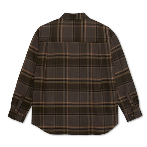 Polar Mike Ls Flannel Shirt Chemise - Brown Mauve - Streetart.fr