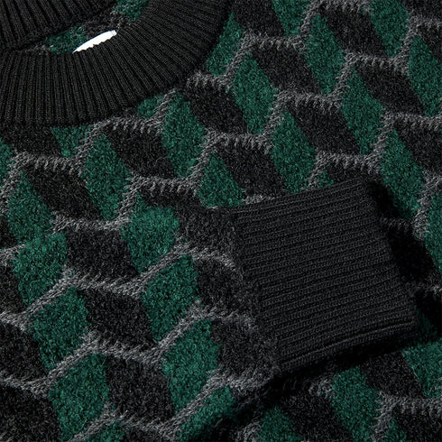 Polar Zig Zag Knit Sweater - Black / Dark Teal - Streetart.fr