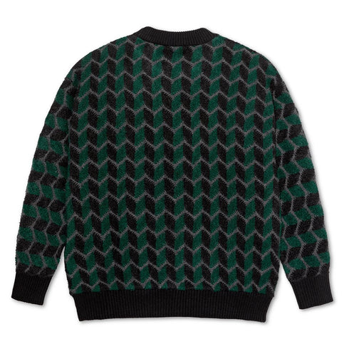 Polar Zig Zag Knit Sweater - Black / Dark Teal - Streetart.fr