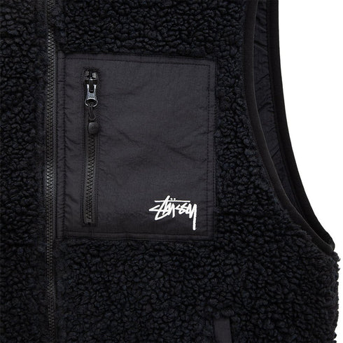Stussy Sherpa Reversilbe Jacket - Black - Streetart.fr
