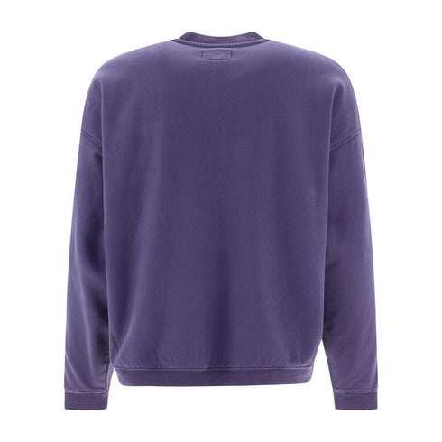 Stussy Varsity Oversized Sweat Crew Knit Washed Blue - Streetart.fr