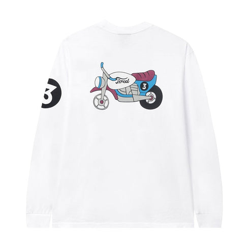 Tired Moto Sports T-Shirt Manches Longues - White - Streetart.fr