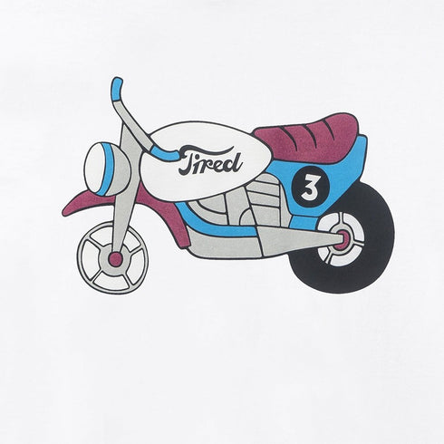 Tired Moto Sports T-Shirt Manches Longues - White - Streetart.fr