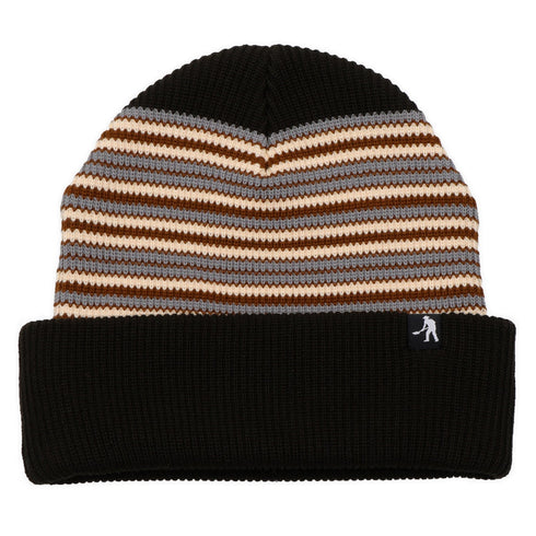 Passport Organic Cotton Stripe Beanie - Black
