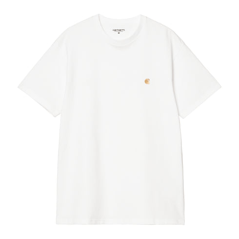 Carhartt WIP S/S Chase - White / Gold — t-shirt