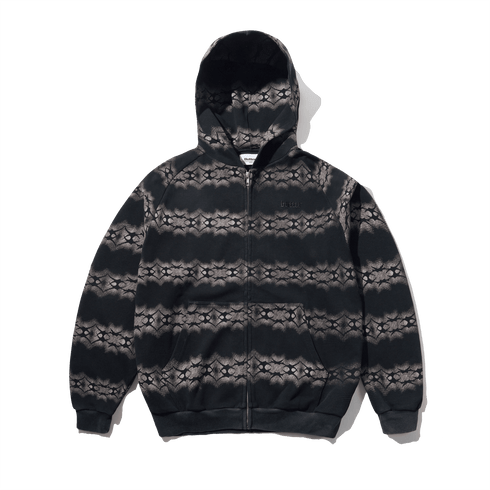 Butter Faded Waffle Zip-Thru Hood - Washed Black — sweat à capuche