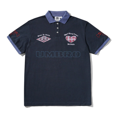 Butter X Umbro Victory Polo - Navy / Slate - Streetart.fr