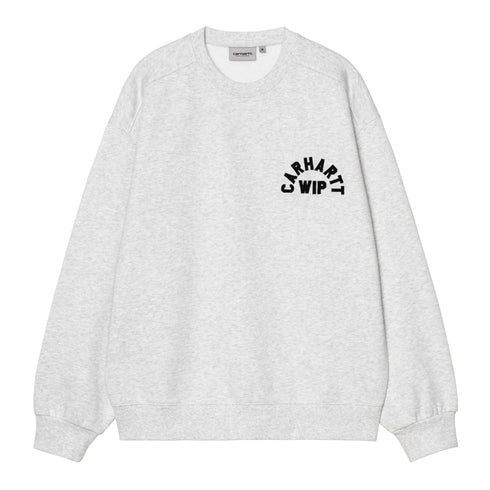 Carhartt WIP Arch Script Sweat - Ash Heather / Dark Navy Stone Washed - Streetart.fr