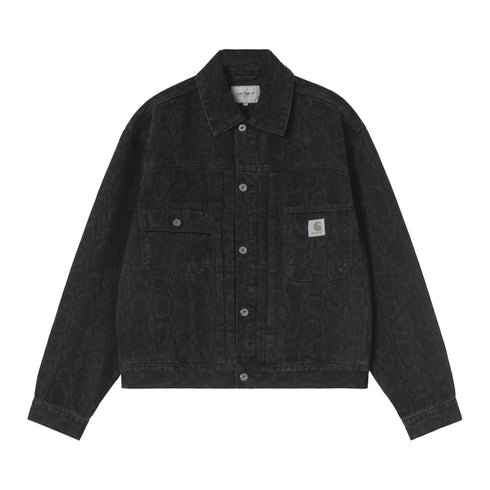 Carhartt WIP Belmar Jacket - Snake Camo / Black Heavy Stone Wash — veste
