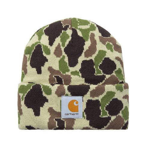 Carhartt WIP Camo Duck Beanie - Camo Duck Jacquard Green — bonnet