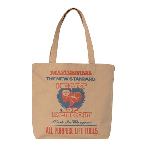 Carhartt WIP Canvas Graphic Tote Bag - Arcan Print Dusty H Brown — sac