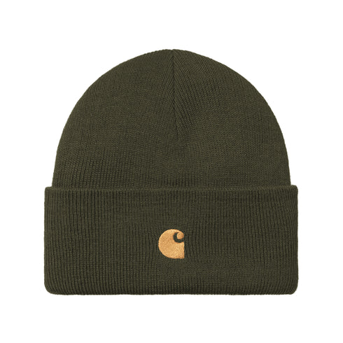 Carhartt WIP Chase Beanie - Olive / Gold — bonnet