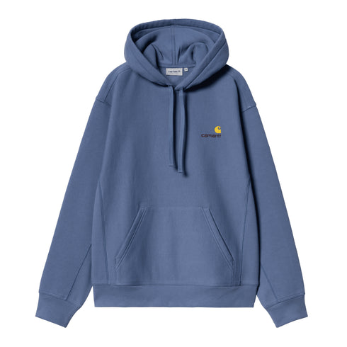 Carhartt WIP Hooded American Script - Blue Iris — sweat à capuche