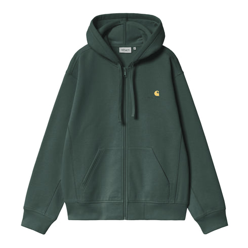 Carhartt WIP Hooded American Script Jacket Sweat - Kale Green — sweatshirt