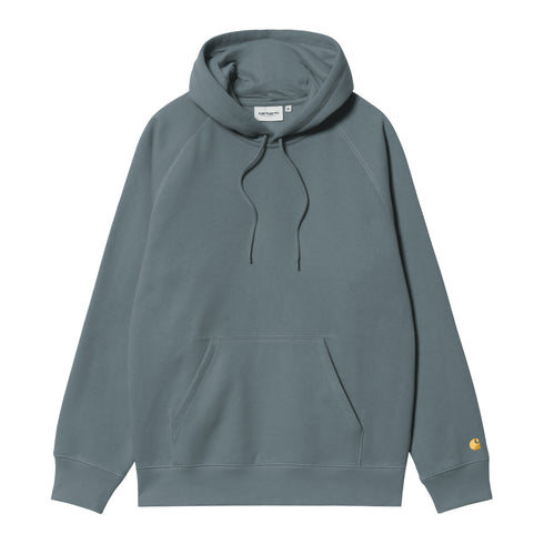 Carhartt WIP Hooded Chase - Cozy Blue / Gold — sweat à capuche