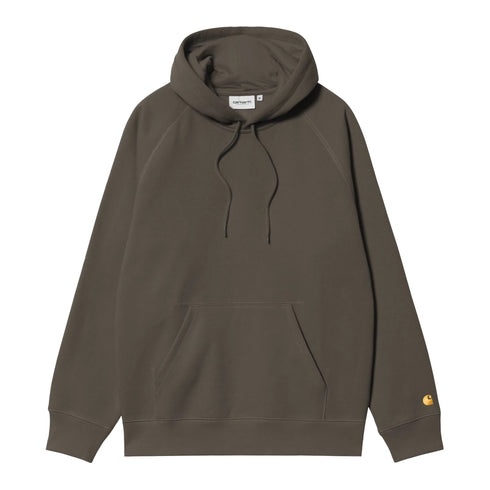 Carhartt WIP Hooded Chase Sweat - Shungite / Gold - Streetart.fr
