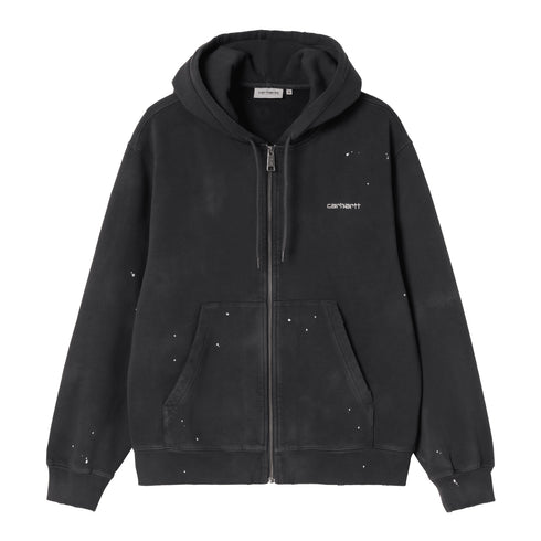 Carhartt WIP Hooded Painter Jacket - Black Destroy Wash Splaetter — veste
