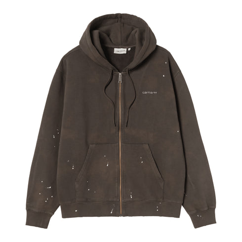 Carhartt WIP Hooded Painter Jacket - Tobacco Destroy Wash Splatter — veste