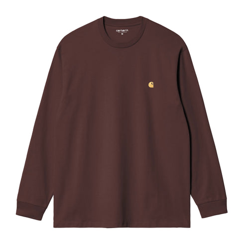 Carhartt Wip L/S Chase T-Shirt - Palisander / Gold - I026392_3XE_XX