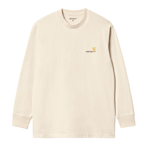 Carhartt WIP L/S American Script - Natural — t-shirt manches longues
