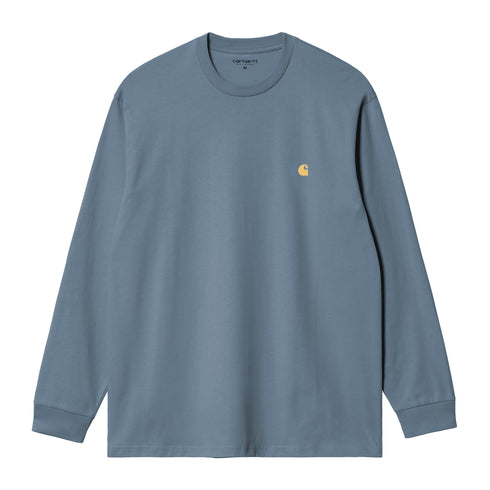 Carhartt WIP L/S Chase - Angelite / Gold — t-shirt manches longues