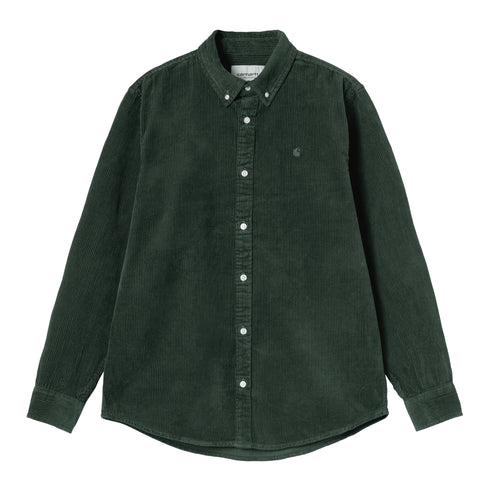 Carhartt WIP L/S Madison Cord Shirt Chemise - Sycamore Tree — t-shirt manches longues