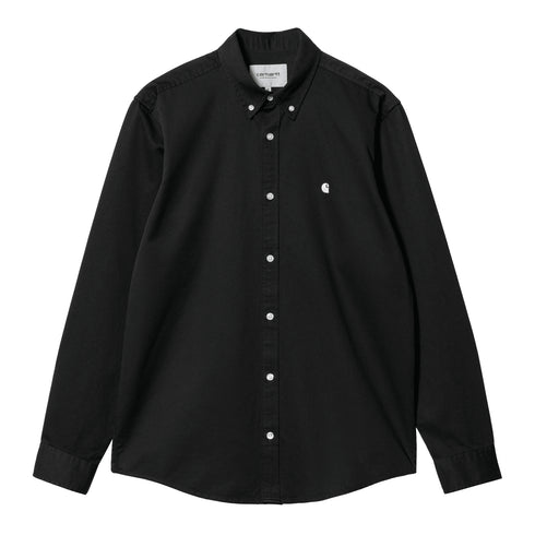 Carhartt WIP L/S Madison Shirt Chemise - Black / Wax — t-shirt manches longues