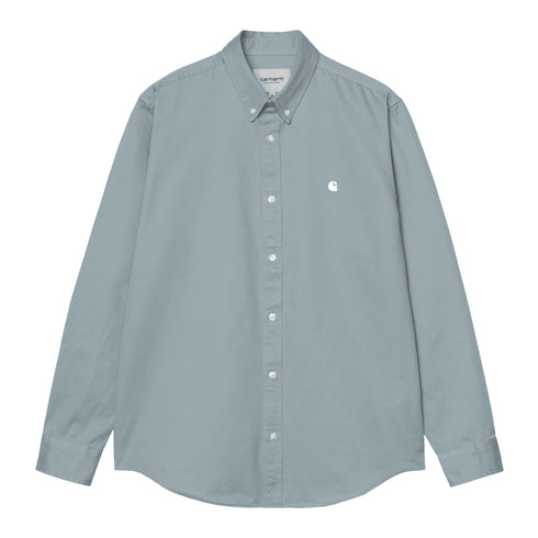 Carhartt WIP L/S Madison Shirt Chemise - Citadel / Wax — t-shirt manches longues