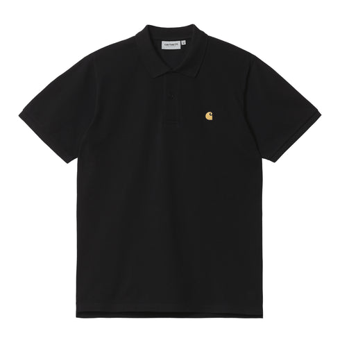 Carhartt WIP S/S Chase Pique - Black / Gold — polo
