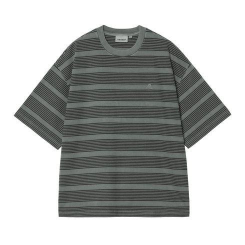 Carhartt WIP S/S Hanson - Hanson Stripe Kale Green Garment — t-shirt